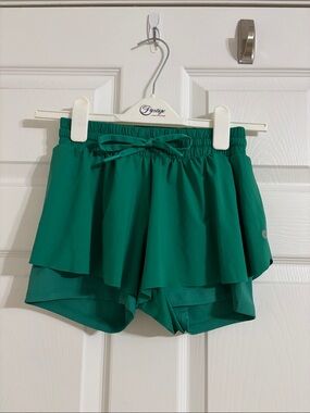 Green Flowy Athletic Shorts